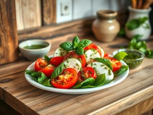 Salada Caprese Paleo com Pesto de Manjericão