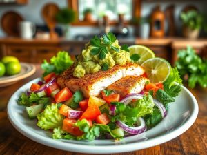 Bowl Taco Paleo de Peixe com Guacamole