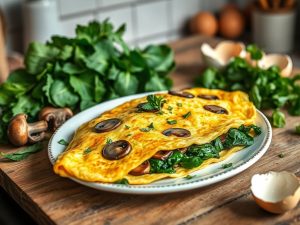 Omelete Paleo de Espinafre e Cogumelos Energizante