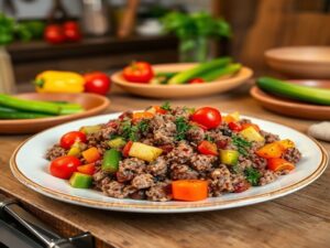 Carne Moída Brasileira Proteica TM7 com Legumes Mediterrâneos